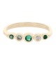 Alternating Emerald and Diamond Ring in Yellow Gold